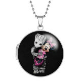 10 styles trolls witch Stainless Steel Rainted Phase Box Photo Necklace  Chain Length 60cm  Diameter 2.7cm