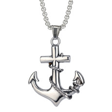 Stainless Steel Anchor Pendant Necklace