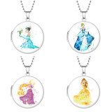 10 styles princess Stainless Steel Rainted Phase Box Photo Necklace  Chain Length 60cm  Diameter 2.7cm