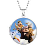 10 styles Cartoon Stainless Steel Rainted Phase Box Photo Necklace  Chain Length 60cm  Diameter 2.7cm