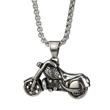 Stainless Steel cross wolf tooth motorcycle hip hop Pendant 70CM chain  Necklace