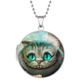 10 styles Alice in Wonderland Stainless Steel Rainted Phase Box Photo Necklace  Chain Length 60cm  Diameter 2.7cm