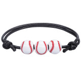 Basketball Baseball Bracelet Wax Line Woven Tennis Rugby Bracelet Boys Girls Sports Jewelry