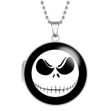 10 styles rolls Donald Duck Halloween Stainless Steel Rainted Phase Box Photo Necklace  Chain Length 60cm  Diameter 2.7cm