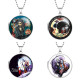 10 styles The Nightmare Before Christmas Stainless Steel Rainted Phase Box Photo Necklace  Chain Length 60cm  Diameter 2.7cm