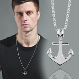 Stainless Steel Anchor Pendant Necklace
