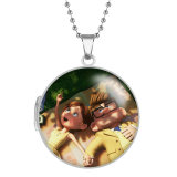 10 styles Cartoon Stainless Steel Rainted Phase Box Photo Necklace  Chain Length 60cm  Diameter 2.7cm