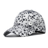 Pentagram print baseball cap men's and women's cotton sunhat fit 18mm snap button jewelry