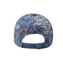 Trendy Peaked Cap Trendy Washed Cotton Print Denim Baseball Cap fit 18mm snap button jewelry