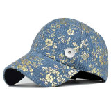 High Quality Printing Hip Hop Baseball Cap Cotton Gold Thread Baseball Cap Letter Printing Peaked Cap fit 18mm snap button jewelry