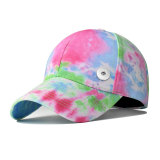 Tie-dye hat cotton empty top hat sunscreen sunshade peaked cap cotton baseball cap fit 18mm snap button jewelry