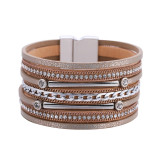 Bohemian Resort Bracelet Ladies Accessories Multilayer Copper Tube Diamond Magnetic Buckle Bracelet