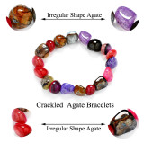 Irregular Colorful Ice Crack Agate Stone Bracelet Mixed Colors