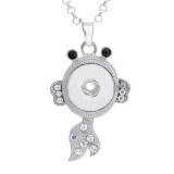 Necklace sea animals starfish sea turtle dolphin 60CM chain  metal  fit 20MM chunks snap button jewelry