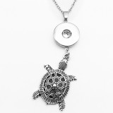 Necklace sea animals starfish sea turtle dolphin hippocampus anchor 60CM chain  metal  fit 20MM chunks snap button jewelry