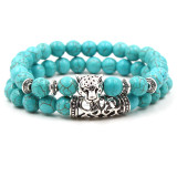 Natural Stone Set Bracelet Buddha Beads Energy Turquoise Buddha Beads Elastic Bracelet