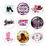 Painted metal 20mm snap buttons  country girl Print