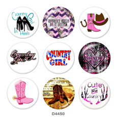 20MM country girl Print glass snaps buttons