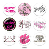 Painted metal 20mm snap buttons  Country girl Print