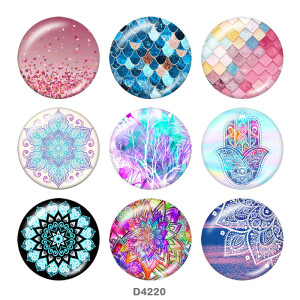 Painted metal 20mm snap buttons  design  Print Beach Ocean