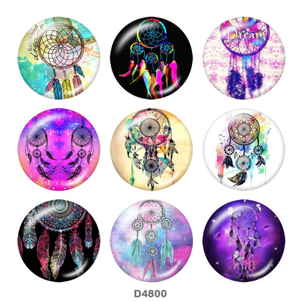 20MM Dream catcher Print glass snaps buttons