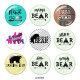 20MM MAMA BEAR Mother's Day Print glass snaps buttons