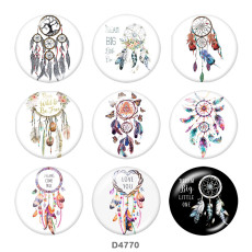 Painted metal 20mm snap buttons  Dream catcher Print