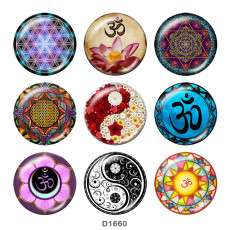 20MM decorative pattern Print glass snaps buttons