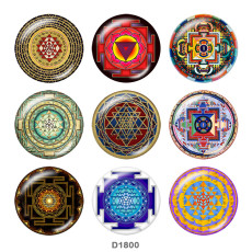 20MM decorative pattern Print glass snaps buttons