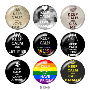 Painted metal 20mm snap buttons  love Print