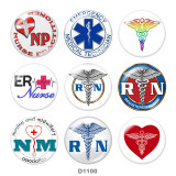Painted metal 20mm snap buttons  medical care Print
