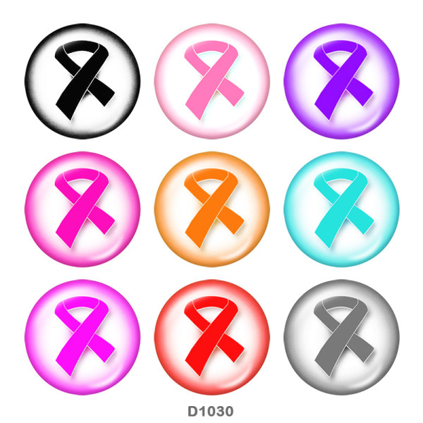 20MM silk ribbon Print glass snaps buttons