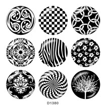 Painted metal 20mm snap buttons  decorative pattern Print