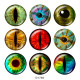 20MM eyes Print glass snaps buttons