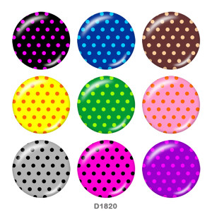 Painted metal 20mm snap buttons  Wave point element Print