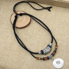 Pendant Layered Leather Necklace fit 20mm snaps  jewelry