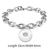 Domineering Punk Hip Hop Stainless Steel Bracelet fit 18mm snap button jewelry