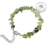 Natural Crystal Agate Crushed Stone Semi-Precious Stone Bracelet Irregular Stone fit 18mm snap button jewelry