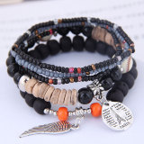 Disc Tower Wing Rice Bead Multilayer Bracelet