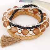 Boho Bracelet with Layered Fringe Beads Bracelet