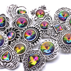 20MM Colored  rhinestones  design  Metal snap buttons
