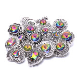 20MM Colored  rhinestones  design  Metal snap buttons