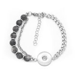 Stainless Steel Natural Stone Bracelet fit 18mm snap button jewelry