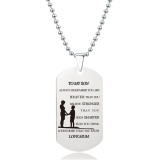 Stainless Steel Necklace Military Brand Lettering Father Mother's Day Thanksgiving Christmas Gift