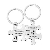 Keychain Stainless Steel Couple Puzzle Ornament Valentine's Day Gift