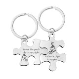 Keychain Stainless Steel Couple Puzzle Ornament Valentine's Day Gift