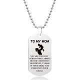 Stainless Steel Necklace Military Brand Lettering Father Mother's Day Thanksgiving Christmas Gift