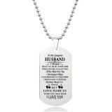 Stainless Steel Necklace Military Brand Lettering Father Mother's Day Thanksgiving Christmas Gift