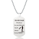 Stainless Steel Necklace Military Brand Lettering Father Mother's Day Thanksgiving Christmas Gift