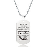 Stainless Steel Necklace Military Brand Lettering Father Mother's Day Thanksgiving Christmas Gift